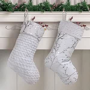 Amazon Vanteriam Pcs White Faux Fur Christmas Stockings Inch