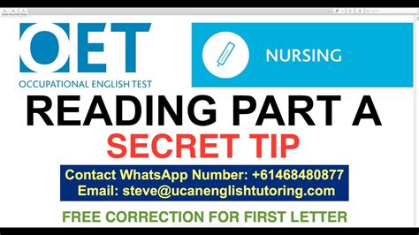 Revolutionize Your Oet Reading Part A With A Secret Tip Oet