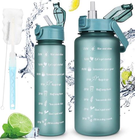 Pakket Van 2 Drinkflessen 2 L 750 Ml BPA Vrij Lekvrije Waterfles 2