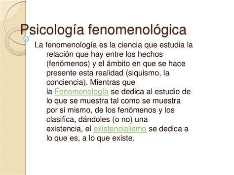 Psicolog A Fenomenol Gica Y Existencial