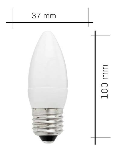 Ampolleta Led E27 Tipo Vela 7w Empavonada Pack 10 Calidas Mercado