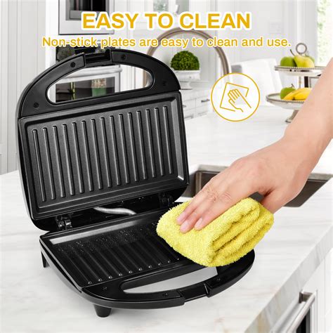 MONXOOK Electric Panini Press 750W Sandwich Press Non Stick Coated