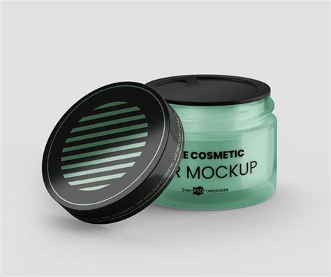 Free Glass Cosmetic Jar Mockup Free Psd Templates