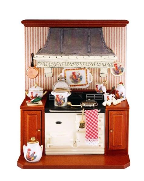 1 12 Scale Miniature Reuttter Porzellan Wall Display Aga Cream Stove