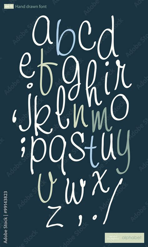 vector illustration of cursive alphabet. Stock Vector | Adobe Stock