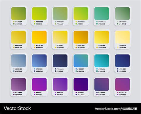 Gradient Color Palette Catalog Trendy Colors Vector Image