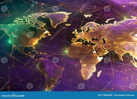 Mapa Mundial Cores Roxas Vibrantes Em Ouro Verde Apresentadas Num