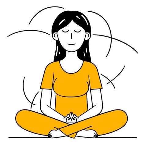 Ilustraci N Vectorial De Una Mujer Meditando En Posici N De Loto Sobre