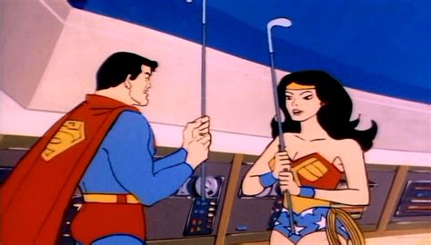 Image Superman And Wonder Woman Holding Golf Clubs  Superfriends Wiki Fandom Powered By