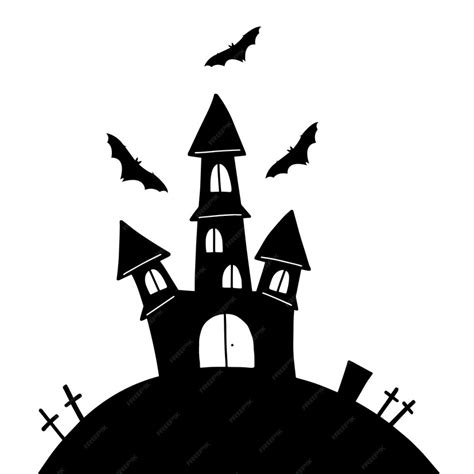 Premium Vector Halloween Haunted House Silhouette Vector Illustration Spooky House Buildings