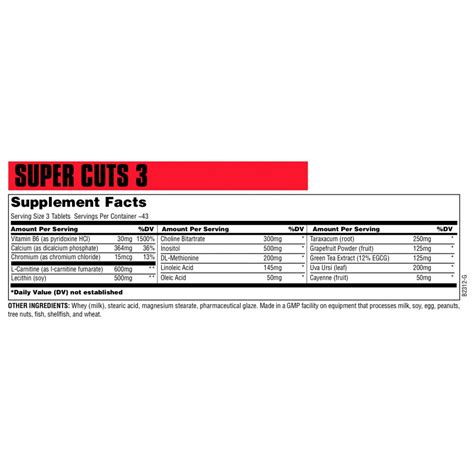 Universal Nutrition Super Cuts 3 130 Tabs Protein4e