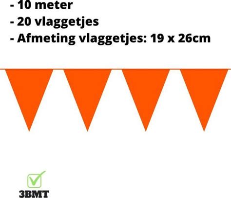 Bmt Oranje Vlaggenlijn Slinger Vlaggetjes Oranje Meter