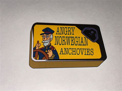 Futurama Sticker Angry Norwegian Anchovies Sticker Etsy