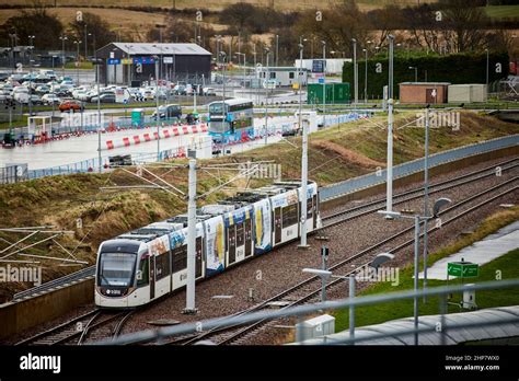 Edinburgh Airport tram station terminus Stock Photo - Alamy