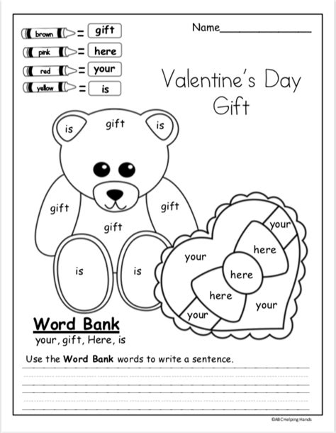 Valentines Day Worksheets Kindergarten