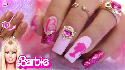 Uñas de BARBIE la PELICULA aplicación en tip NailsByKaren YouTube