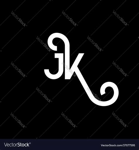 Jk letter logo design on black background Vector Image