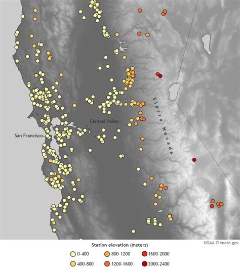 Albers CA Ghcnd Stations 620 NOAA Climate Gov