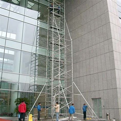 Dragonstage Aluminum Double Width Climb Ladder Scaffold Tower For Sale