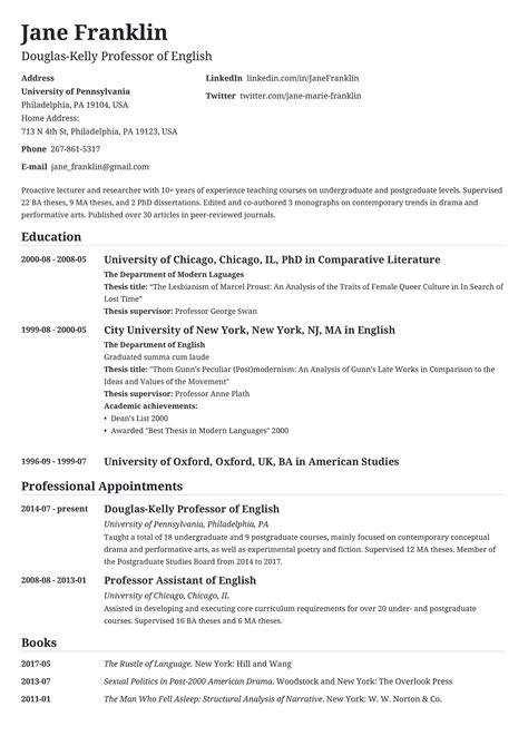 How To Write A Curriculum Vitae For A Job