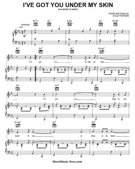 I've Got You Under My Skin Sheet Music Frank Sinatra - ♪ SHEETMUSIC ...