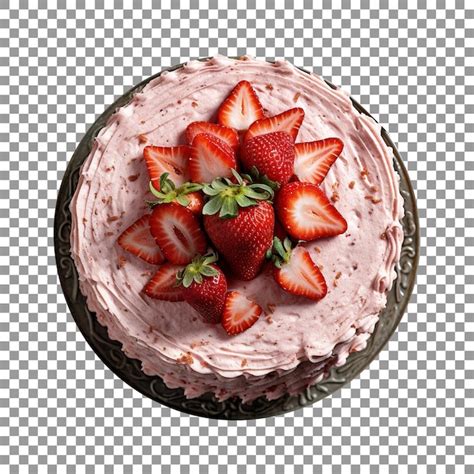 Delicioso Pastel De Fresa Con Fresas Frescas Aislado Sobre Fondo