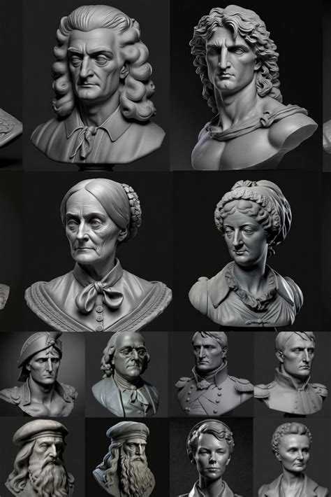 Artstation Head Sculptures Of Historical Figures Artworks Game Ui