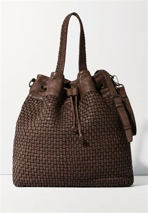 Massimo Dutti Braided Khaki Bucket Bag Bags Bucket Bag Duffle Bag