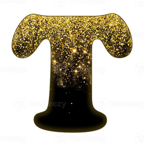 Half Gold Glitter Alphabet Png