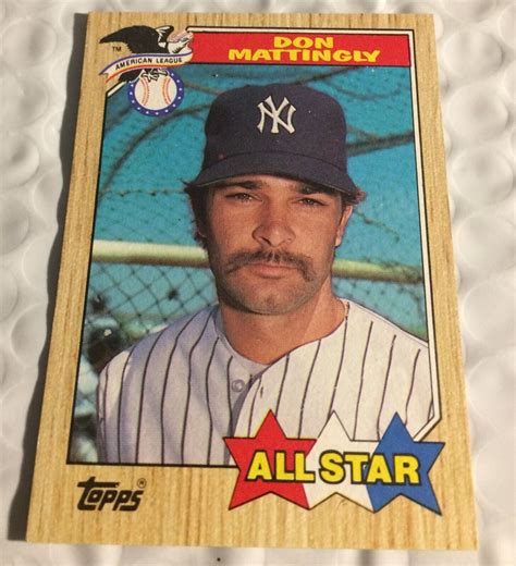 Don Mattingly 1987 Topps Baseball Trademark On Front As Is In Photo