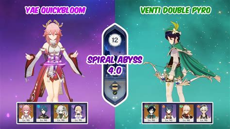 Yae Miko Quickbloom Venti Double Pyro Floor Spiral Abyss