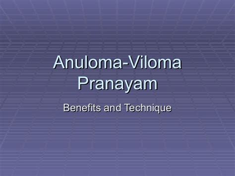 Anuloma viloma pranayam