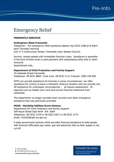 Emergency relief by Fremantle City Library - Issuu