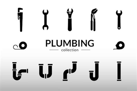 Premium Vector Plumbing Collection Icons Set Vector Illustration