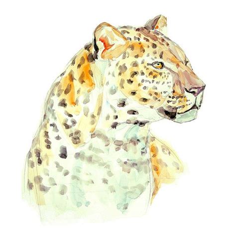 Leopard Original Watercolor Painting 13x19 Fine Art By Fairysomnia