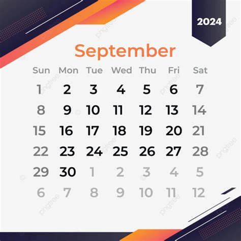 Imágenes De Calendario Mes Septiembre 2024 Vector PNG Calendario