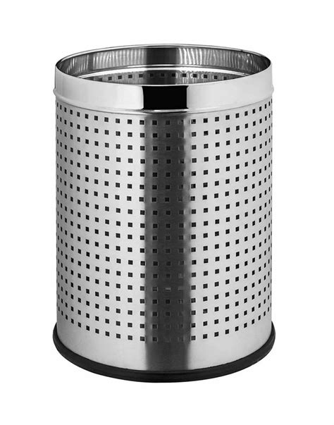 Silver Stainless Steel Open Top Dustbin Material Grade Ss