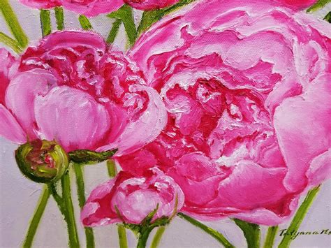 Pink Peony Painting Peonies Wall Art Pink Peonies Art Floral Etsy