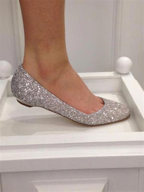 Silver Flat Dress Shoes For Wedding - jenniemarieweddings