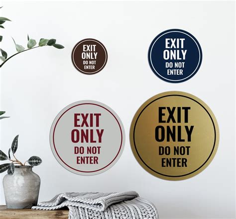 Circle Exit Only Do Not Enter Sign Etsy