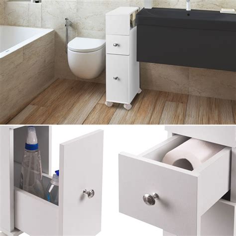 Meuble Rangement Wc Sur Roulettes Tiroirs Blanc Meubles Et Am Na