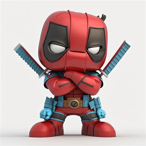 A Deadpool Character With Two Swords In His Hands Premium Ai Generated Image