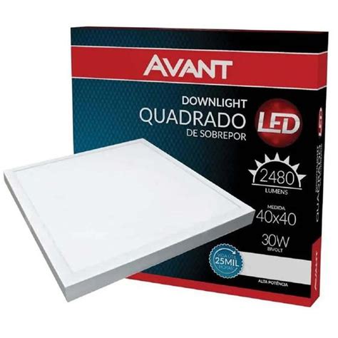 Plafon Led Quadrado Sobrepor 40X40 Painel 30W 6500K Avant Plafon