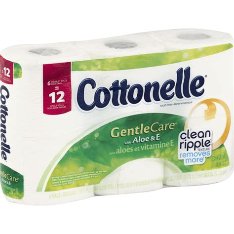 Cottonelle Gentle Care Toilet Paper, with Aloe & E, Double Rolls, 1-Ply ...