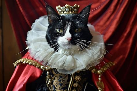 Premium Photo | Noble cat queen dressed reinessance clothes costume