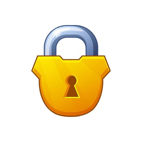 Closed golden padlock. Game icon. Block and security. 21914426 Vector ...