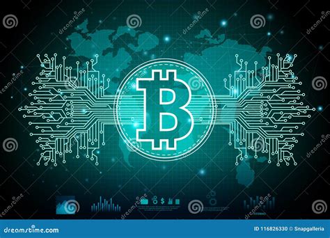 Bitcoin Su Valuta Digitale Di Cryptocurrency Di Ciao Tecnologia Con Il