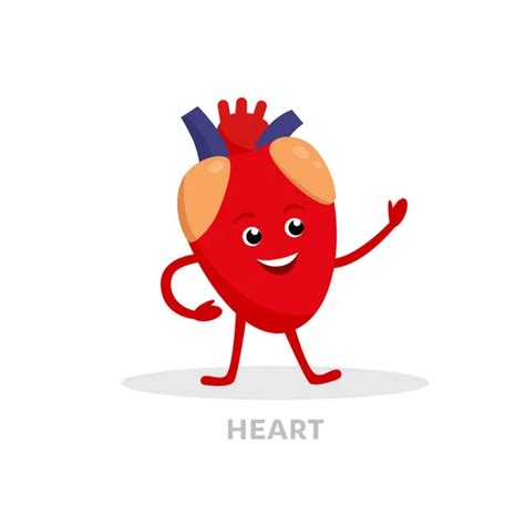 Cute Cartoon Smiling Healthy Heart Character Happy Emoji Emotion Funny