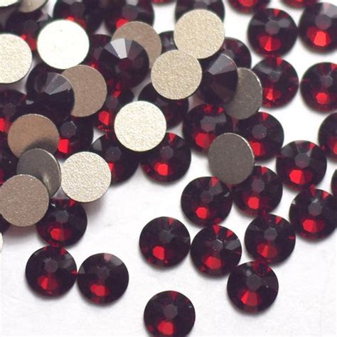 Dark Siam Flat Back Rhinestones Crystals Dark Red Loose Etsy