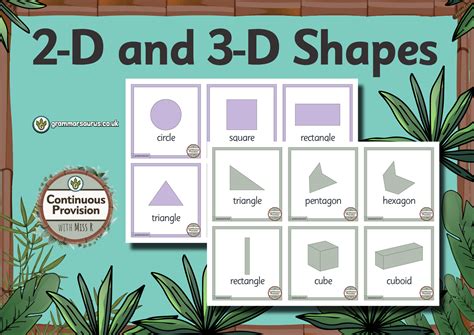 Continuous Provision Maths 2D And 3D Shapes Grammarsaurus